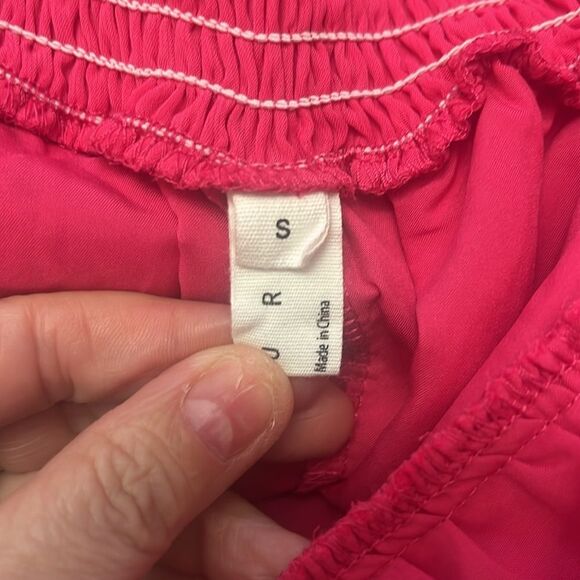 EXLURA Long Lantern Sleeve Square Neck Dress Elastic Waist Aline Pink Dress - Picture 7 of 11